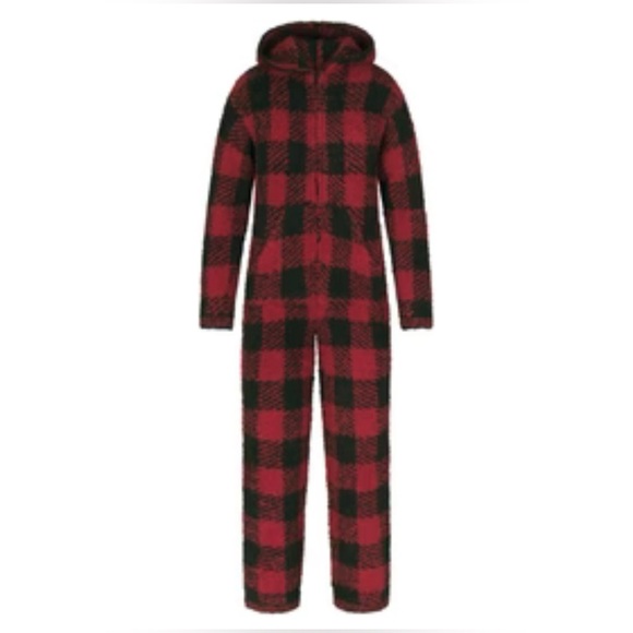 Skims Knit Unisex Onsie | Red Plaid | size S/M - Picture 2 of 5